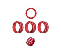 LUOWEINA Air Condition Volume Knob Cover,Fit For Civic, 11Th 2022 AC Engine Start Button Switch Cover Trim Ring Accessories Vehicle Control Knob Ring Cover(Red)
