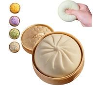LUOWEINA Giant Dumpling Squishy Toys, Bao Bun Squishy Dumpling Mystery Boxs, Anxiety Relief Decompression Toys for Kids & Adults, Cute Food Shaped Desk Calming Toys(Solid color-White)