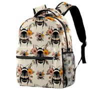 Luoweisi Bee Sunflowers Backpacks for Boys Girls Lightweight School Bag