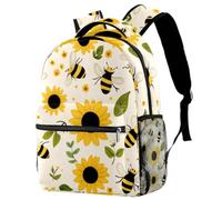Luoweisi Bee Sunflowers Backpacks for Boys Girls Lightweight School Bag