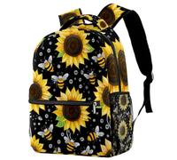 Luoweisi Bee Sunflowers Backpacks for Boys Girls Lightweight School Bag