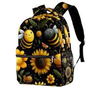 Luoweisi Bee Sunflowers School Bag Backpack for Boys Girls Lightweight Rucksack Casual Daypack Book Bag for Travel Sports