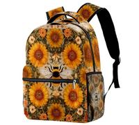 Luoweisi Bee Sunflowers School Bag Backpack for Boys Girls Lightweight Rucksack Casual Daypack Book Bag for Travel Sports