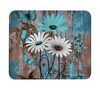 Luoweisi Daisies Butterfly on Rustic Wooden Mouse Pad 25x21cm, Ultra-Thin Mouse Mat with Non-Slip Base for Computer Gaming Laptop, Home Office Use