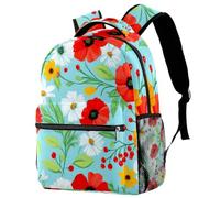 Luoweisi Daisies Poppies School Bag Backpack for Boys Girls Lightweight Rucksack Casual Daypack Book Bag for Travel Sports