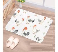 Luoweisi Door Mats Outdoor Indoor 90 x 60 cm, High Absorbent Non Slip Floor Mat Welcome Entrance Doormats Machine Washable Low Profile Doormat (Chicken)
