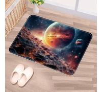 Luoweisi Door Mats Outdoor Indoor 90 x 60 cm, High Absorbent Non Slip Floor Mat Welcome Entrance Doormats Machine Washable Low Profile Doormat (Outer Space Planet)