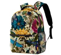 Luoweisi Dragonfly Flower School Bag Backpack for Boys Girls Lightweight Rucksack Casual Daypack Book Bag for Travel Sports
