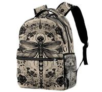 Luoweisi Dragonfly School Bag Backpack for Boys Girls Lightweight Rucksack Casual Daypack Book Bag for Travel Sports