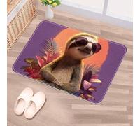 Luoweisi Funny Sloth Door Mat 50 x 80 cm, Non-Slip Machine Washable Entryway Rug, Dog Door Mat, Super Absorbent Entry Rug for Front Door, Back Door, Kitchen, Bathroom