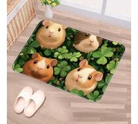 Luoweisi Guinea Pigs Clover Door Mat 50 x 80 cm, Non-Slip Machine Washable Entryway Rug, Dog Door Mat, Super Absorbent Entry Rug for Front Door, Back Door, Kitchen, Bathroom