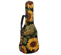 Luoweisi Guitar Bag Full Size, 39 40 41inch Acoustic Classical Guitar Gig Bag 10mm Thick Padded, Alligator Sunflower Guitar Case Waterproof with Pocket Adjustable Shoulder Strap, Shockproof