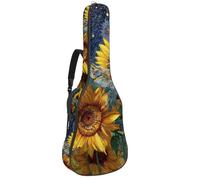 Luoweisi Guitar Bag Full Size, 39 40 41inch Acoustic Classical Guitar Gig Bag 10mm Thick Padded, Alligator Sunflower Starry Guitar Case Waterproof with Pocket Adjustable Shoulder Strap