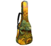 Luoweisi Guitar Bag Full Size, 39 40 41inch Acoustic Classical Guitar Gig Bag 10mm Thick Padded, Alligator Sunflower Guitar Case Waterproof with Pocket Adjustable Shoulder Strap, Shockproof