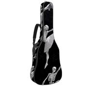 Luoweisi Guitar Bag Full Size, 39 40 41inch Acoustic Classical Guitar Gig Bag 10mm Thick Padded, Ballet Dancing Skeleton Guitar Case Waterproof with Pocket Adjustable Shoulder Strap, Shockproof