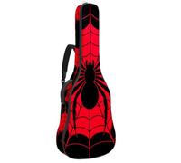 Luoweisi Guitar Bag Full Size, 39 40 41inch Acoustic Classical Guitar Gig Bag 10mm Thick Padded, Black Spider Guitar Case Waterproof with Pocket Adjustable Shoulder Strap, Shockproof