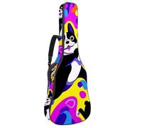 Luoweisi Guitar Bag Full Size, 39 40 41inch Acoustic Classical Guitar Gig Bag 10mm Thick Padded, Boston Terrier Dogs Dancing Guitar Case Waterproof with Pocket Adjustable Shoulder Strap