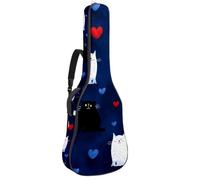 Luoweisi Guitar Bag Full Size, 39 40 41inch Acoustic Classical Guitar Gig Bag 10mm Thick Padded, Cats Hearts Guitar Case Waterproof with Pocket Adjustable Shoulder Strap, Shockproof
