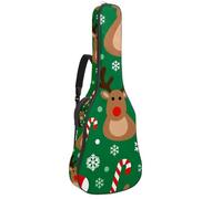 Luoweisi Guitar Bag Full Size, 39 40 41inch Acoustic Classical Guitar Gig Bag 10mm Thick Padded, Christmas Reindeer Candy Guitar Case Waterproof with Pocket Adjustable Shoulder Strap, Shockproof