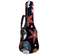 Luoweisi Guitar Bag Full Size, 39 40 41inch Acoustic Classical Guitar Gig Bag 10mm Thick Padded, Christmas Snowman Candy Guitar Case Waterproof with Pocket Adjustable Shoulder Strap, Shockproof
