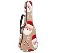 Luoweisi Guitar Bag Full Size, 39 40 41inch Acoustic Classical Guitar Gig Bag 10mm Thick Padded, Christmas Santa Candy Guitar Case Waterproof with Pocket Adjustable Shoulder Strap, Shockproof