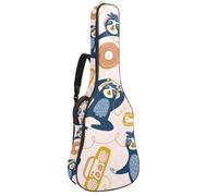 Luoweisi Guitar Bag Full Size, 39 40 41inch Acoustic Classical Guitar Gig Bag 10mm Thick Padded, Cute Sloth Dancing Music Guitar Case Waterproof with Pocket Adjustable Shoulder Strap