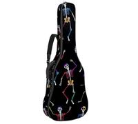 Luoweisi Guitar Bag Full Size, 39 40 41inch Acoustic Classical Guitar Gig Bag 10mm Thick Padded, Dancing Skeletons Guitar Case Waterproof with Pocket Adjustable Shoulder Strap, Shockproof