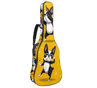 Luoweisi Guitar Bag Full Size, 39 40 41inch Acoustic Classical Guitar Gig Bag 10mm Thick Padded, Dancing Boston Terrier Dogs Funny Guitar Case Waterproof with Pocket Adjustable Shoulder Strap