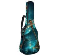 Luoweisi Guitar Bag Full Size, 39 40 41inch Acoustic Classical Guitar Gig Bag 10mm Thick Padded, Dragonfly Floral Guitar Case Waterproof with Pocket Adjustable Shoulder Strap, Shockproof