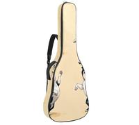 Luoweisi Guitar Bag Full Size, 39 40 41inch Acoustic Classical Guitar Gig Bag 10mm Thick Padded, Funny Boston Terrier Dogs Dancing Guitar Case Waterproof with Pocket Adjustable Shoulder Strap