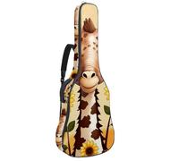 Luoweisi Guitar Bag Full Size, 39 40 41inch Acoustic Classical Guitar Gig Bag 10mm Thick Padded, Giraffe Sunflower Guitar Case Waterproof with Pocket Adjustable Shoulder Strap, Shockproof