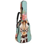 Luoweisi Guitar Bag Full Size, 39 40 41inch Acoustic Classical Guitar Gig Bag 10mm Thick Padded, Giraffe Flower Guitar Case Waterproof with Pocket Adjustable Shoulder Strap, Shockproof