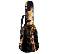 Luoweisi Guitar Bag Full Size, 39 40 41inch Acoustic Classical Guitar Gig Bag 10mm Thick Padded, Giraffe Sunflower Guitar Case Waterproof with Pocket Adjustable Shoulder Strap, Shockproof