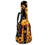Luoweisi Guitar Bag Full Size, 39 40 41inch Acoustic Classical Guitar Gig Bag 10mm Thick Padded, Giraffe Sunflowers Guitar Case Waterproof with Pocket Adjustable Shoulder Strap, Shockproof