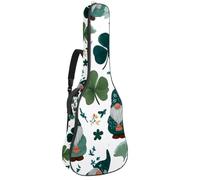 Luoweisi Guitar Bag Full Size, 39 40 41inch Acoustic Classical Guitar Gig Bag 10mm Thick Padded, Gnomes Green Clovers Guitar Case Waterproof with Pocket Adjustable Shoulder Strap, Shockproof