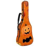 Luoweisi Guitar Bag Full Size, 39 40 41inch Acoustic Classical Guitar Gig Bag 10mm Thick Padded, Halloween Pumpkins Candy Guitar Case Waterproof with Pocket Adjustable Shoulder Strap, Shockproof