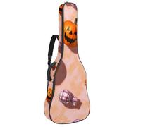 Luoweisi Guitar Bag Full Size, 39 40 41inch Acoustic Classical Guitar Gig Bag 10mm Thick Padded, Halloween Pumpkin Candy Guitar Case Waterproof with Pocket Adjustable Shoulder Strap, Shockproof