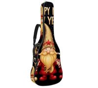 Luoweisi Guitar Bag Full Size, 39 40 41inch Acoustic Classical Guitar Gig Bag 10mm Thick Padded, Happy New Year Gnome Guitar Case Waterproof with Pocket Adjustable Shoulder Strap, Shockproof