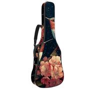 Luoweisi Guitar Bag Full Size, 39 40 41inch Acoustic Classical Guitar Gig Bag 10mm Thick Padded, Hummingbirds Flower Guitar Case Waterproof with Pocket Adjustable Shoulder Strap, Shockproof