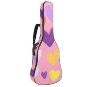 Luoweisi Guitar Bag Full Size, 39 40 41inch Acoustic Classical Guitar Gig Bag 10mm Thick Padded, Love Hearts Guitar Case Waterproof with Pocket Adjustable Shoulder Strap, Shockproof
