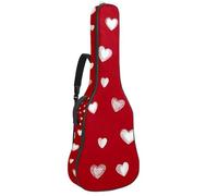 Luoweisi Guitar Bag Full Size, 39 40 41inch Acoustic Classical Guitar Gig Bag 10mm Thick Padded, Love Hearts Guitar Case Waterproof with Pocket Adjustable Shoulder Strap, Shockproof