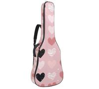 Luoweisi Guitar Bag Full Size, 39 40 41inch Acoustic Classical Guitar Gig Bag 10mm Thick Padded, Love Heart Guitar Case Waterproof with Pocket Adjustable Shoulder Strap, Shockproof