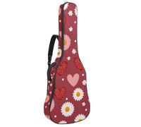 Luoweisi Guitar Bag Full Size, 39 40 41inch Acoustic Classical Guitar Gig Bag 10mm Thick Padded, Love Hearts Daisy Guitar Case Waterproof with Pocket Adjustable Shoulder Strap, Shockproof