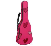 Luoweisi Guitar Bag Full Size, 39 40 41inch Acoustic Classical Guitar Gig Bag 10mm Thick Padded, Love Hearts Guitar Case Waterproof with Pocket Adjustable Shoulder Strap, Shockproof