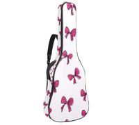 Luoweisi Guitar Bag Full Size, 39 40 41inch Acoustic Classical Guitar Gig Bag 10mm Thick Padded, Pink Bows Hearts Guitar Case Waterproof with Pocket Adjustable Shoulder Strap, Shockproof