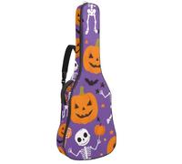 Luoweisi Guitar Bag Full Size, 39 40 41inch Acoustic Classical Guitar Gig Bag 10mm Thick Padded, Pumpkins Skeleton Candy Guitar Case Waterproof with Pocket Adjustable Shoulder Strap, Shockproof