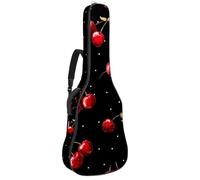 Luoweisi Guitar Bag Full Size, 39 40 41inch Acoustic Classical Guitar Gig Bag 10mm Thick Padded, Red Cherries Guitar Case Waterproof with Pocket Adjustable Shoulder Strap, Shockproof
