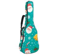 Luoweisi Guitar Bag Full Size, 39 40 41inch Acoustic Classical Guitar Gig Bag 10mm Thick Padded, Santa Claus Candy Guitar Case Waterproof with Pocket Adjustable Shoulder Strap, Shockproof