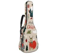Luoweisi Guitar Bag Full Size, 39 40 41inch Acoustic Classical Guitar Gig Bag 10mm Thick Padded, Santa Snowman Forest Animals Guitar Case Waterproof with Pocket Adjustable Shoulder Strap