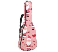 Luoweisi Guitar Bag Full Size, 39 40 41inch Acoustic Classical Guitar Gig Bag 10mm Thick Padded, Santa Claus Love Hearts Guitar Case Waterproof with Pocket Adjustable Shoulder Strap, Shockproof